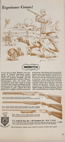 1958 print beretta shotguns - print, ad